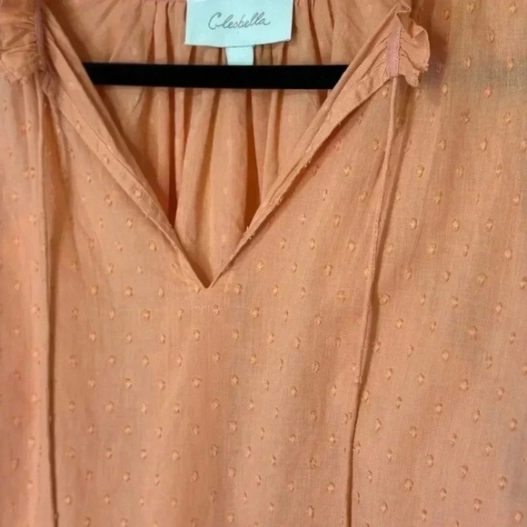 Cleobella Phoenix Blouse Coral Long Sleeve Cotton US Sz Large - Picture 6 of 7